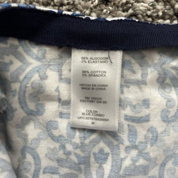 Milly Blue Asymmetrical Tile Skirt Womens Size M Pleated Floral Paisley Print - Picture 8 of 8